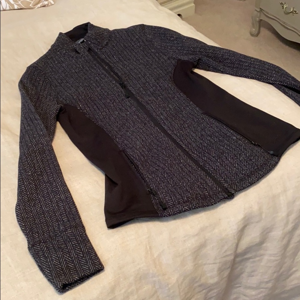 Eddie Bauer “tweed” and spandex athletic jacket